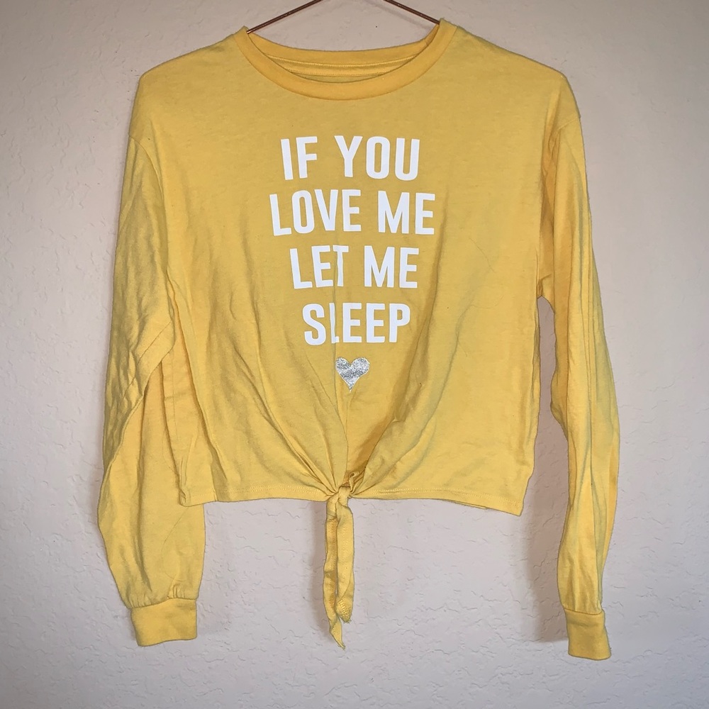 Made Right yellow cropped long sleeve top size M